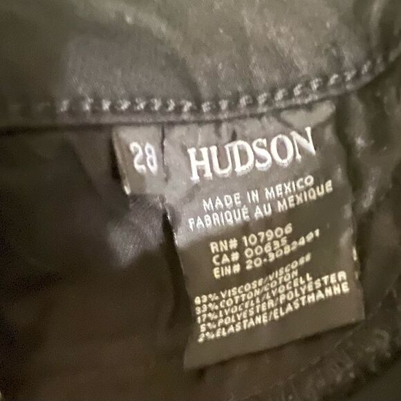 Hudson Bullocks High Rise Lace Up Jeans in Black Coated Sz 28 - Picture 4 of 11